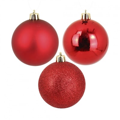 Set de 9 Boules de Noël Rouges EDEN