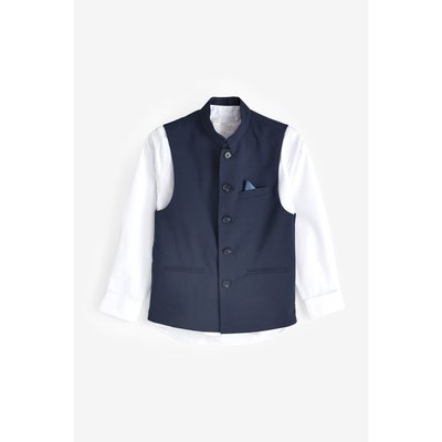 Gilet de costume col mao et chemise, ensemble NEXT