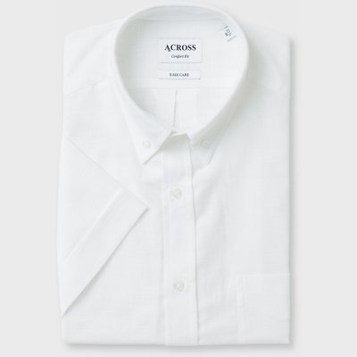 Chemise Confort fit manches courtes aspect lin ACROSS