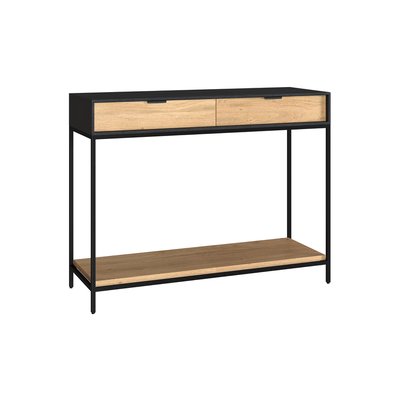 Console 2 tiroirs en bois d'acacia et pieds en métal - JAKSON RENDEZ-VOUS DÉCO