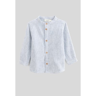 Chemise col mao rayée contenant du lin - collection Cérémonie MONOPRIX