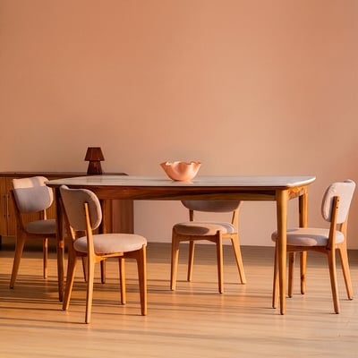 Dado White Marble 6 Seater Dining Table SWOON