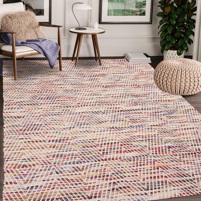 Tapis kilim fait à la main en laine motif ethnique UN AMOUR DE TAPIS