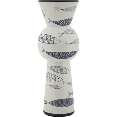 Vase haut en céramique motif poissons MODERN RECOLLECTION