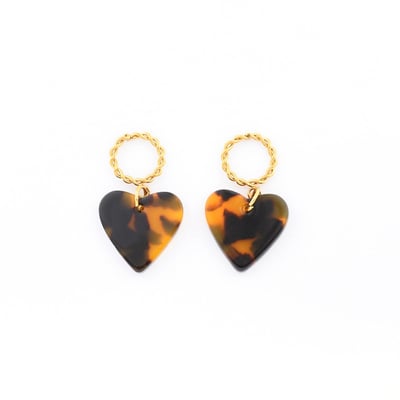Boucles d'oreilles cœur noir - acier inoxydable BALABOOSTE