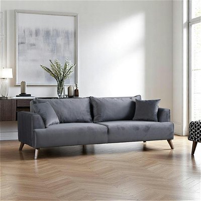 Canapé 3 places gris foncé avec couchage d'appoint ELORA PIER IMPORT