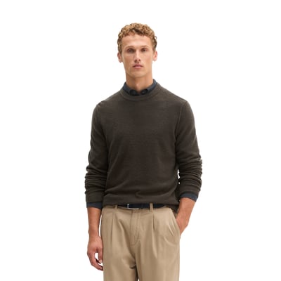 Pull bouclé coupe classique en mélange de laine vierge douce MARC O'POLO