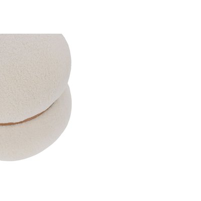 Pouf rond bouclette blanc ivoire D43 - STRATUS HELLIN, DEPUIS 1862