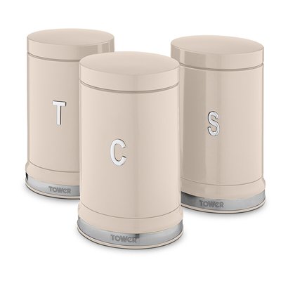 Set of 3 Belle Tea Coffee Sugar Canisters TOWER