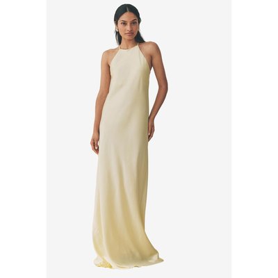 Robe longue en satin à col montant NEXT