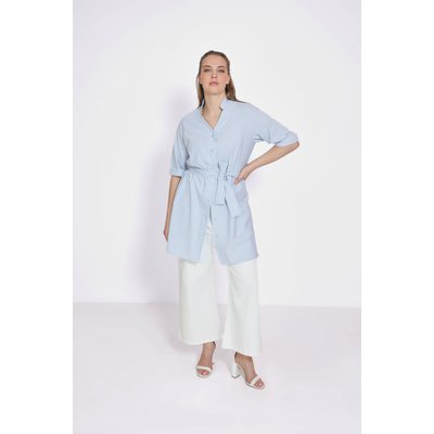 Longue chemise rayée avec sérigraphie au dos JEAN-MARC PHILIPPE