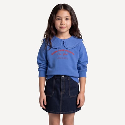 Maglia con colletto alla Peter Pan e scritta, in felpa LA REDOUTE COLLECTIONS