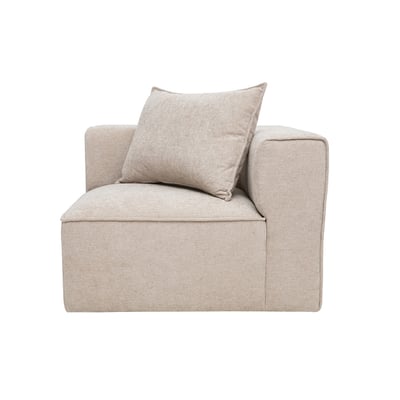 Module d'angle droit pour canapé en tissu effet velours texturé beige KERRY MILIBOO