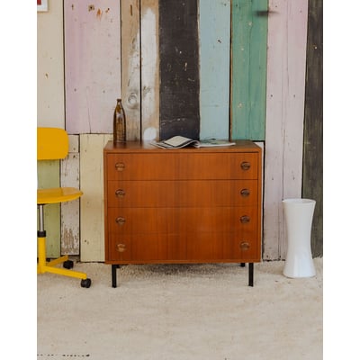 Commode en teck Olga N°675 - Bon état DEBONGOUT