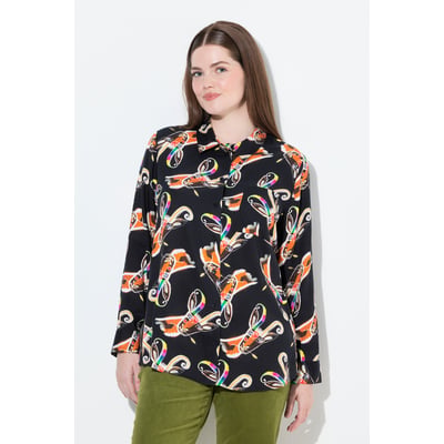 Chemisier imprimé champêtre, col chemise ULLA POPKEN