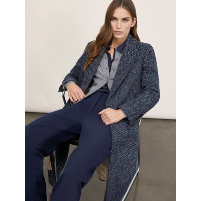 Manteau long en tissu teint en FIL de laine mélangée MOTIVI