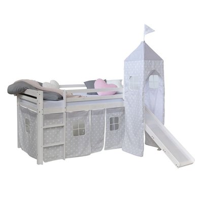 Lit mi-haut 90x200 étoiles tour matelas HOMESTYLE4U