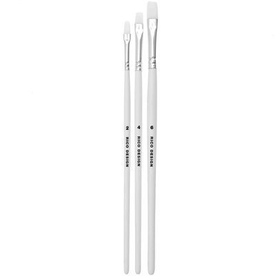 Set de pinceaux acryliques plats - 3 pcs - tailles 2 - 4 et 6 RICO DESIGN