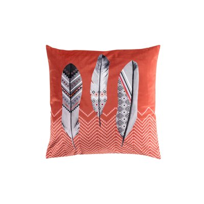 Coussin déhoussable velours Plume Indienne DOUCEUR D'INTÉRIEUR
