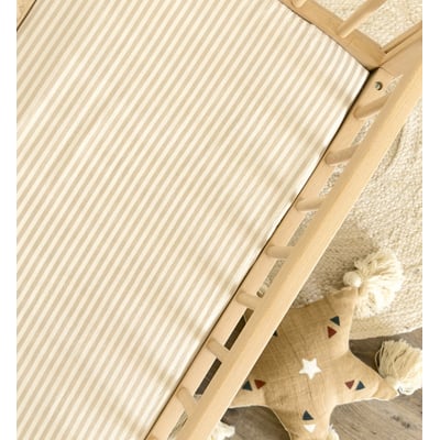 Drap housse berceau en percale de coton bio RAYÉ KADOLIS