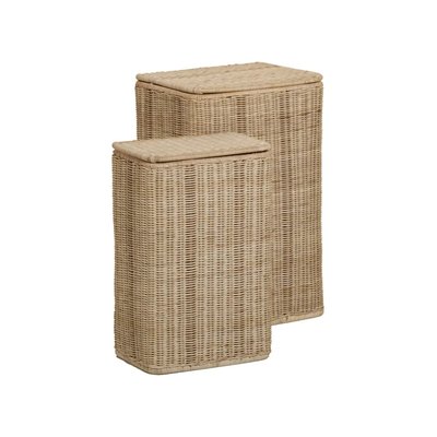 Panier à linge rectangulaire rotin lot de 2 KOK