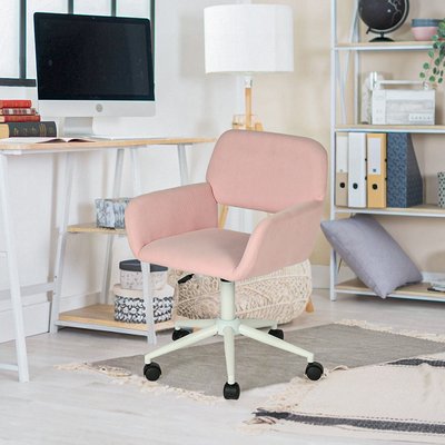 Chaise de bureau rotatif réglable en hauteur en velours côtelé, ROSS MEUBLES COSY