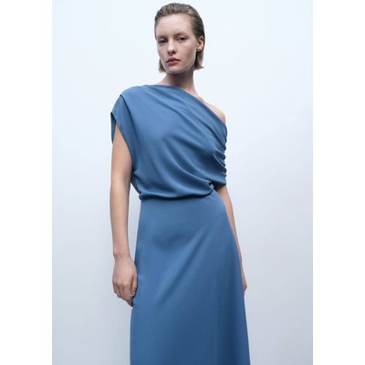 Robe midi col asymétrique MANGO