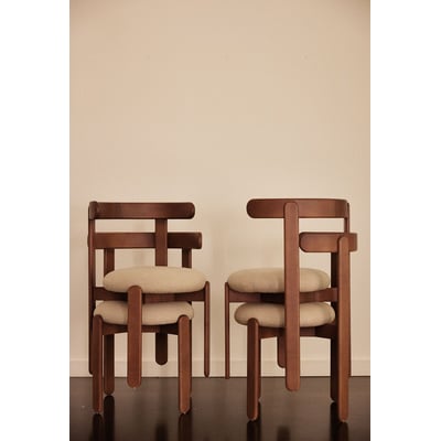 Chaise en frêne finition noyer et lin, Lilas GABRIELLE PARIS
