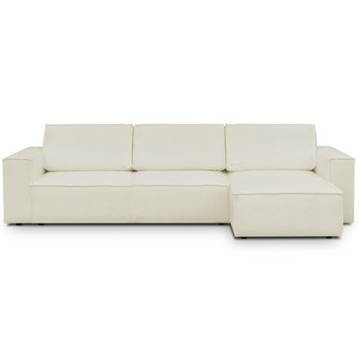 Canapé d'angle convertible 5 places en tissu bouclette - HARPER HOMIFAB