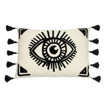 Ashram Eye Tufted Monochrome Filled Cushion 35x50cm FURN.