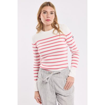 Pull marin rayé à vignette en coton ARMOR-LUX