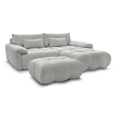 Canapé d'angle fixe 4 places en tissu texturé, IVANE BOBOCHIC