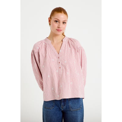 Blouse vichy brodée CACHE CACHE