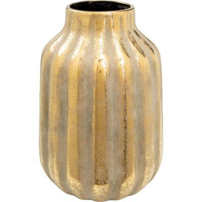 Vase en porcelaine dorée rayée pour décoration élégante RECOLLECTION