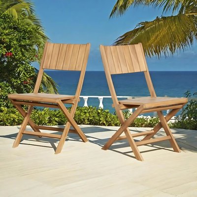 Ensemble 2 chaises jardin en teck pliantes Tosca WANDA COLLECTION