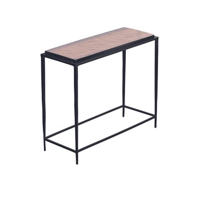 Petite console en verre fumé et métal noir L80 cm - IGLOO SIGNATURE