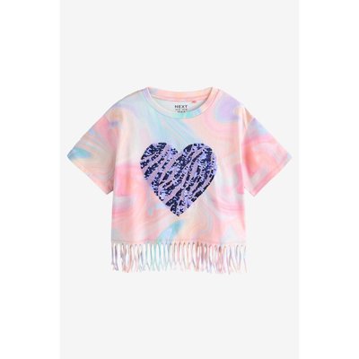 T-shirt à franges avec cœur sequins NEXT