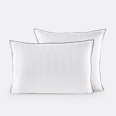 Victor Striped 100% Washed Cotton Satin 300 Thread Count Pillowcase LA REDOUTE INTERIEURS
