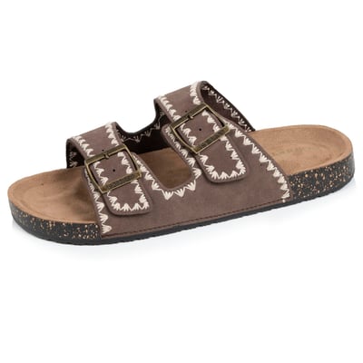 Sandales à doubles bride, semelle intérieur patch talon ultra confortables ISOTONER