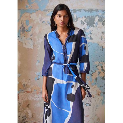 Robe mi-longue en voile de coton à imprimé LA FEE MARABOUTEE