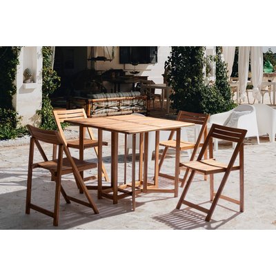 Ensemble de jardin table et 4 chaises en bois pliable - CANCALE HELLIN, DEPUIS 1862
