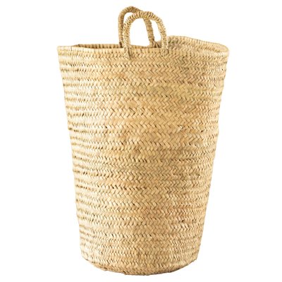 Grand panier en feuilles de palmier avec anse -  LOJI HOME MAISON