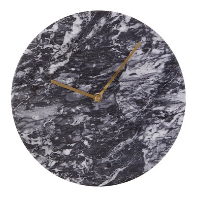 30cm Black Marble Wall Clock SO'HOME