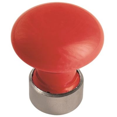Bouton De Tiroir Porcelaine Base Nickel Rouge Ø30 Mm MERIGOUS