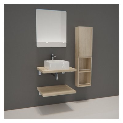 Meuble simple +vasque +miroir +colonne WILL MOB IN