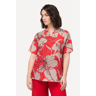 T-shirt oversized floral à col tunisien et ULLA POPKEN