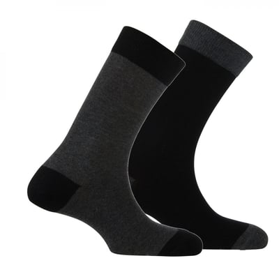 Lot de 2 paires de mi-chaussettes en coton coloris contrasté KINDY