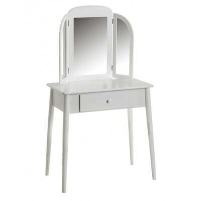 Coiffeuse en Bois Blanc avec Miroir WADIGA