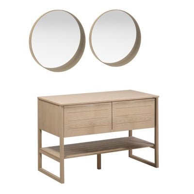 Meuble double +vasque +miroir ATOLL MOB IN