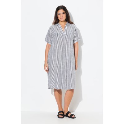 Robe oversize en lin mélangé, rayures ULLA POPKEN